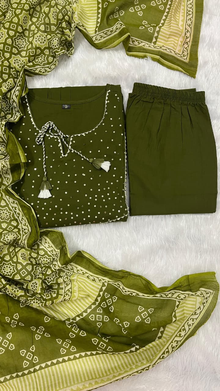 🌹🌹Pure fine Cotton fabric Kurti with Pant with cotton 100-100 Dupatta🌹🌹(PVCRD05)