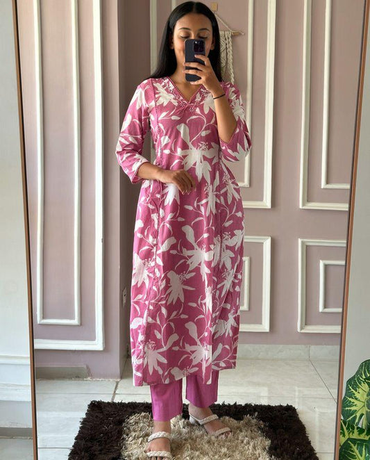 New smart casual Cotton Kurti set ☘️☘️ (PVCD16)