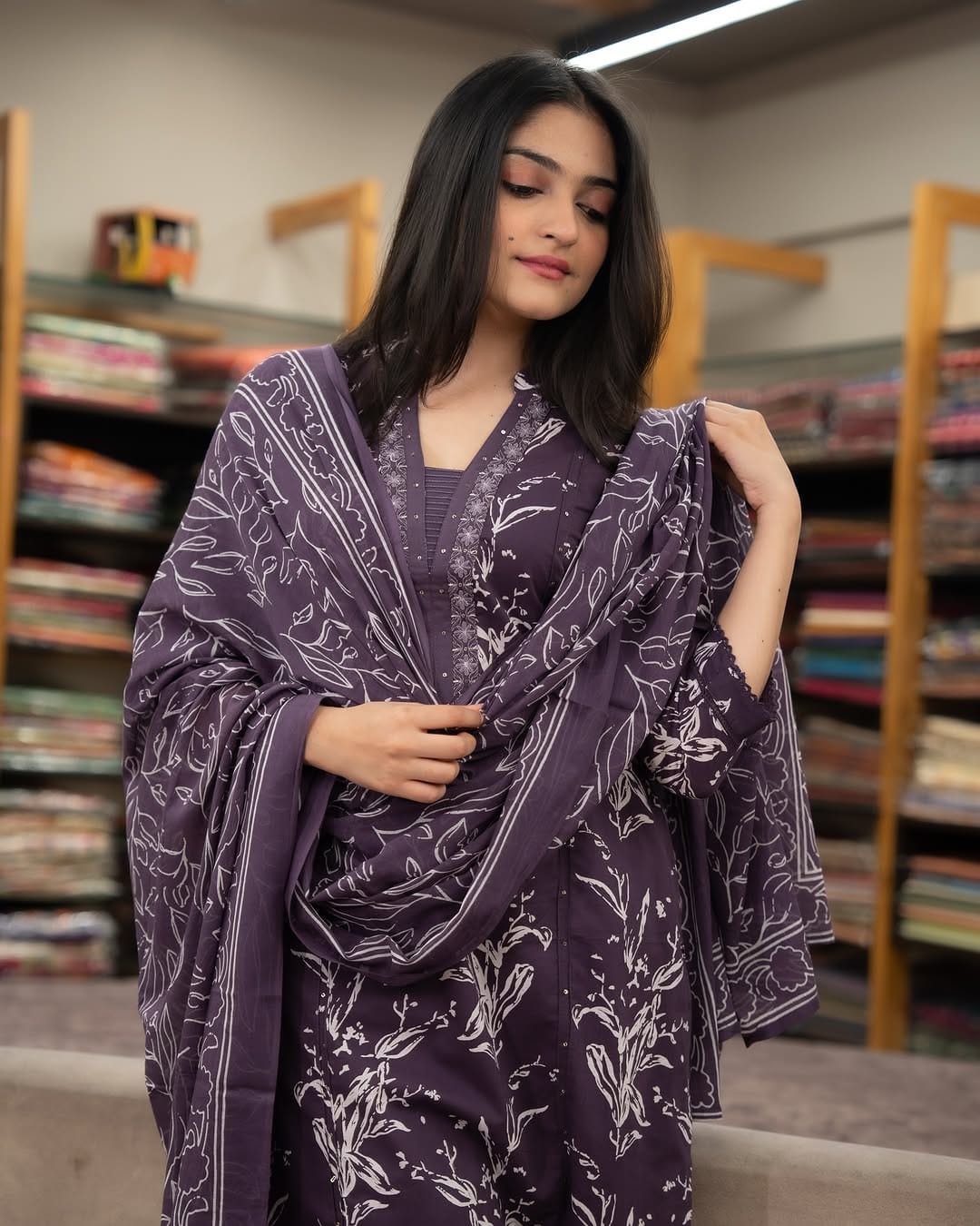 Pure fine Riyon fabric with embrioday naira cut Kurti with Pant(PVCRD107)