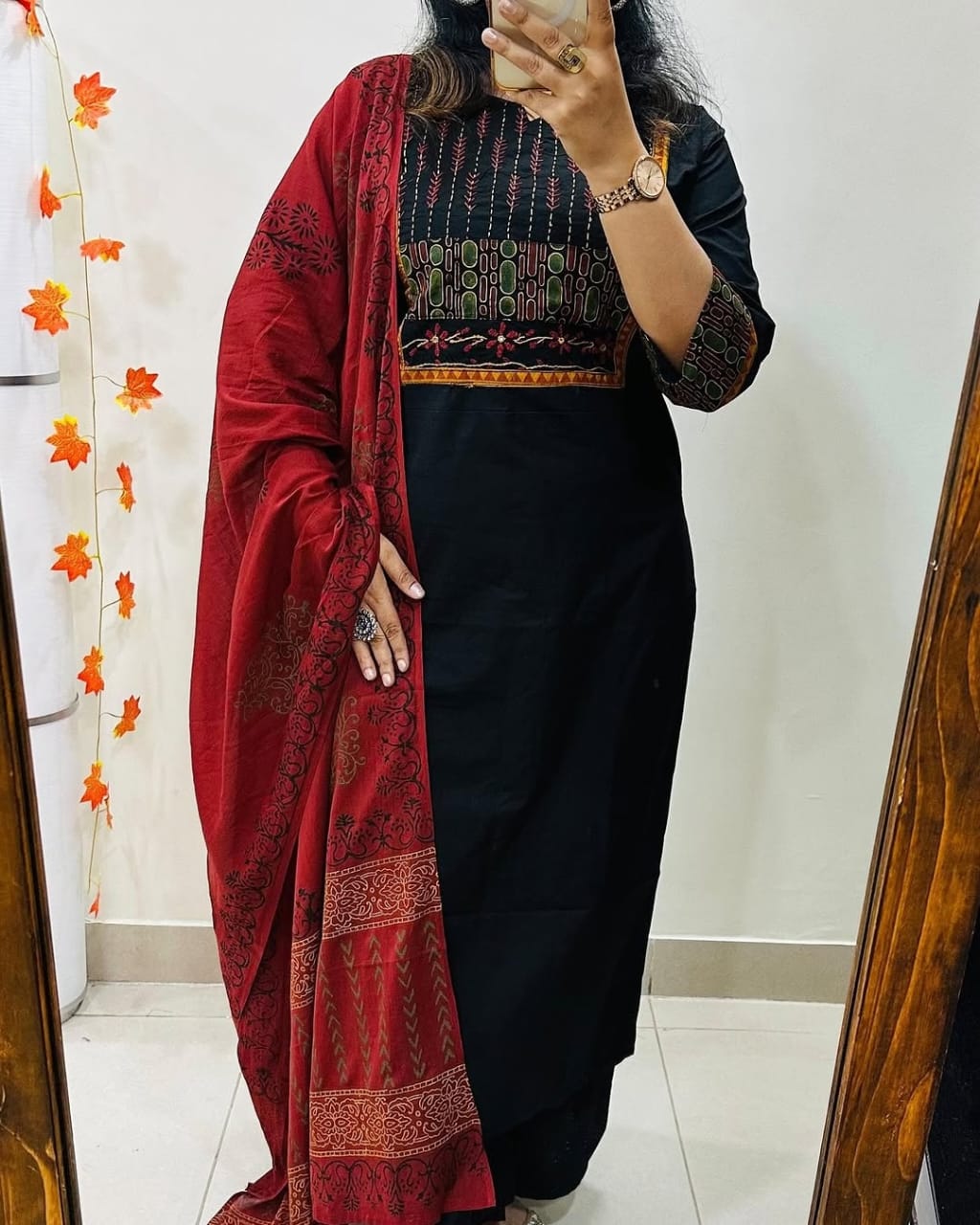 Pure fine Cotton fabric Kurti with Pant with cotton 100-100 Dupatta(PVCR110)