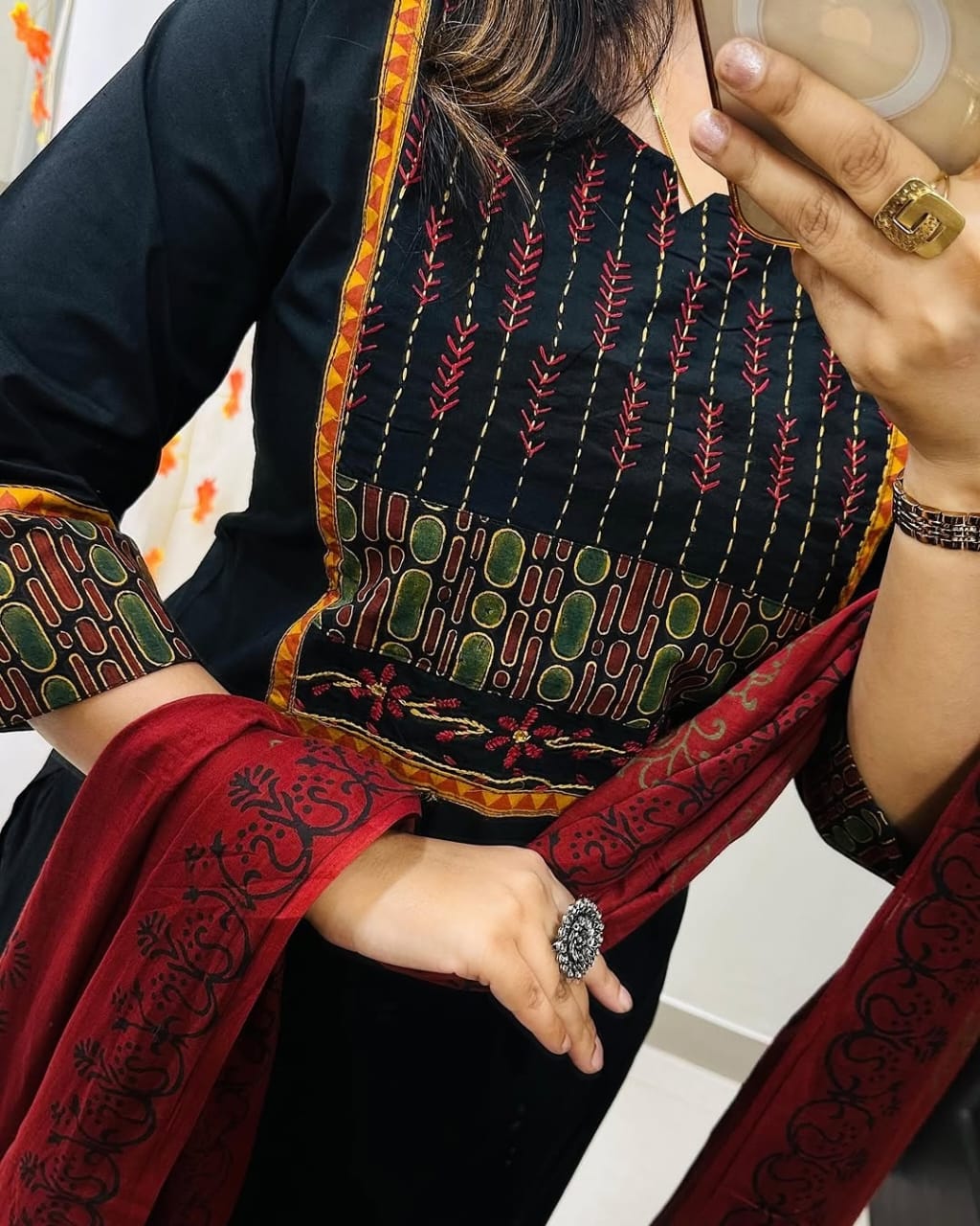 Pure fine Cotton fabric Kurti with Pant with cotton 100-100 Dupatta(PVCR110)