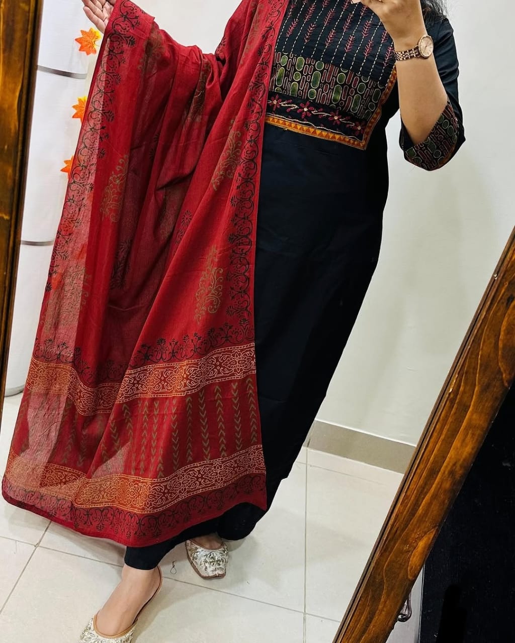 Pure fine Cotton fabric Kurti with Pant with cotton 100-100 Dupatta(PVCR110)