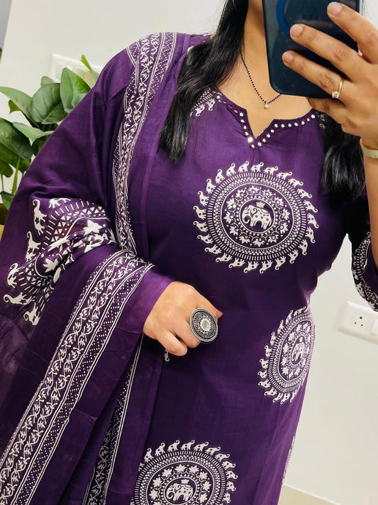 Pure fine Cotton fabric Embroidery Work Kurti with Pant with cotton (PVCRD142)