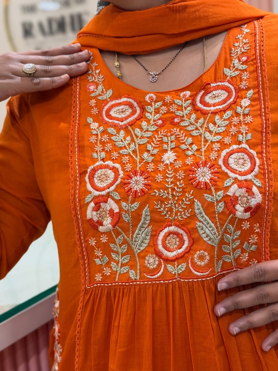 Pure fine Cotton fabric Embroidery Work Kurti with Pant with cotton (PVCRD144)