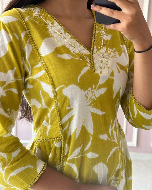 New smart casual Cotton Kurti set ☘️☘️ (PVCD15)