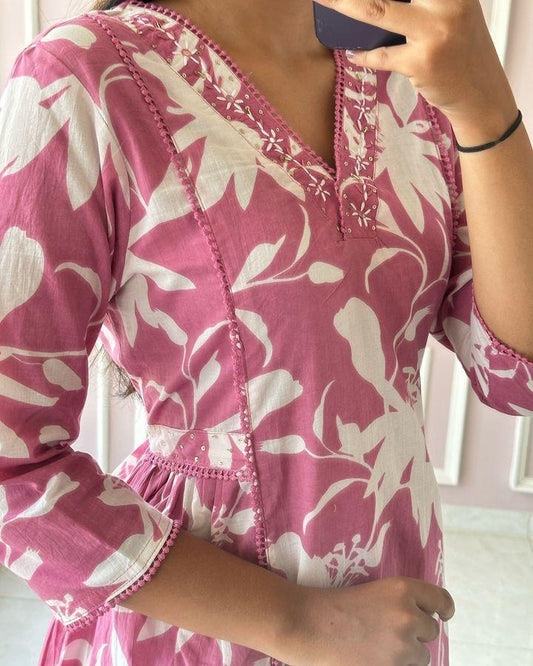 New smart casual Cotton Kurti set ☘️☘️ (PVCD16)