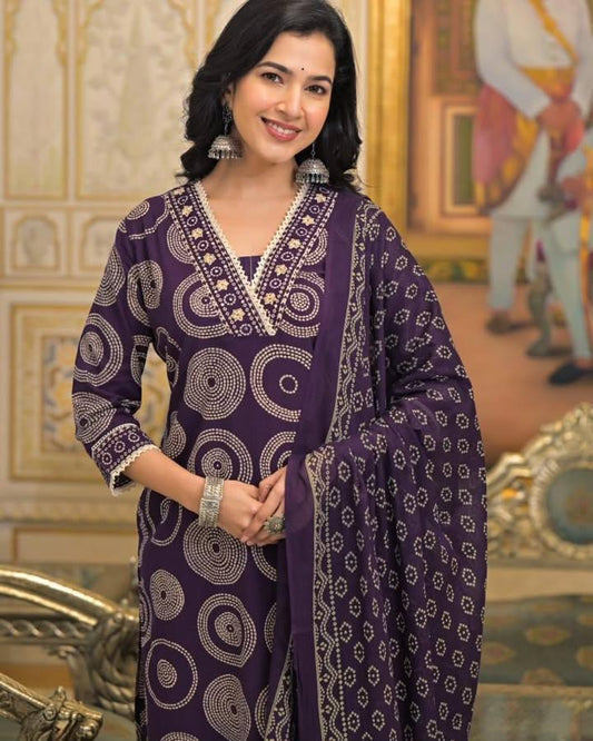 🌹🌹Pure fine Cotton fabric Kurti with Pant with cotton 100-100 Dupatta🌹🌹(PVCRD29)