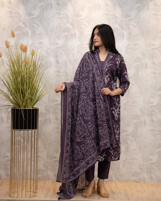 Pure fine Riyon fabric with embrioday naira cut Kurti with Pant(PVCRD107)