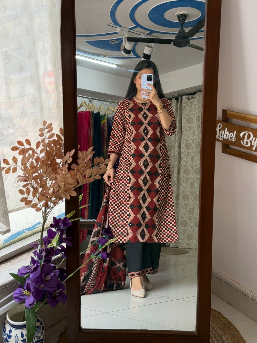 Printed Cotton Kurta with Dupatta