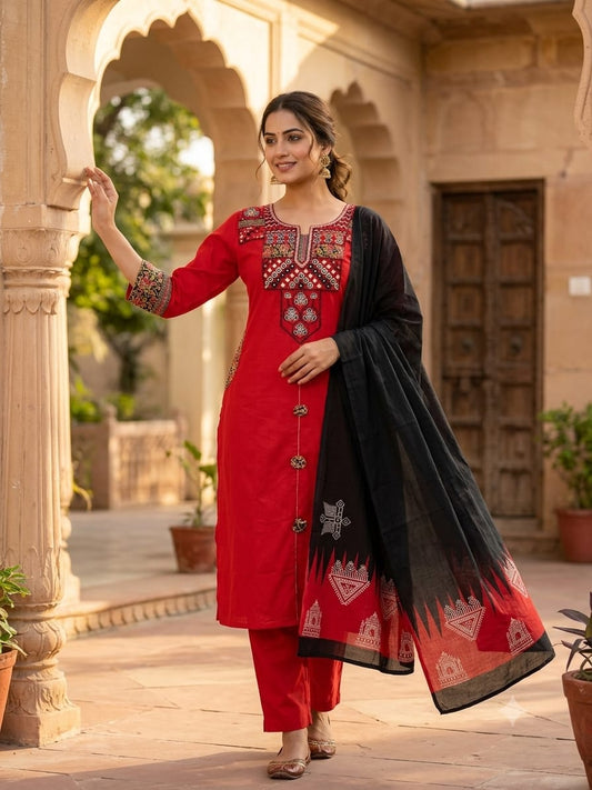 Designer Kurti Pant Dupatta Set