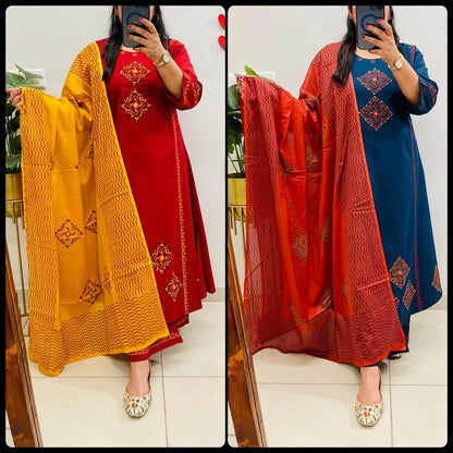 Latest Women's  Kurta Set with Pant & Dupatta
